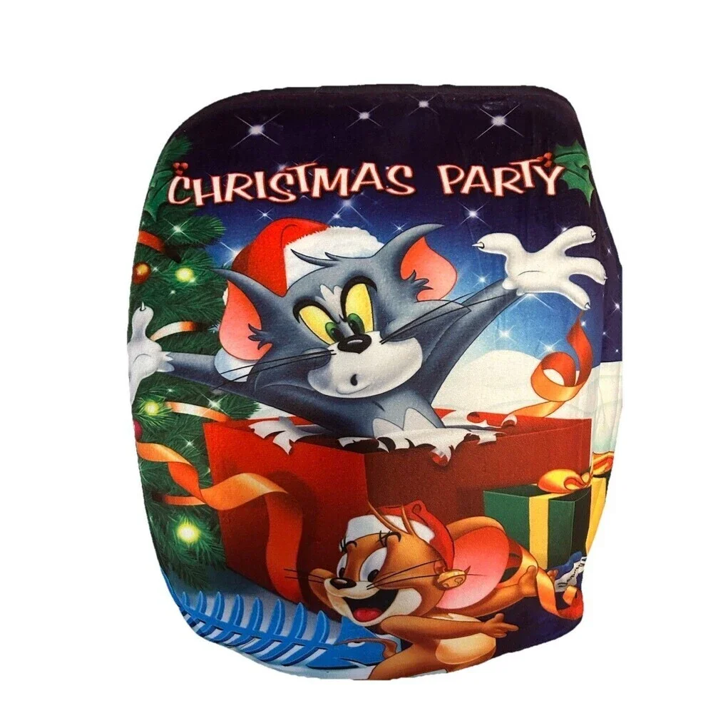 UIODXCN 4Pc Tom And Jerry Christmas Party 4 Pc Bath Set Shower Curtain Mats